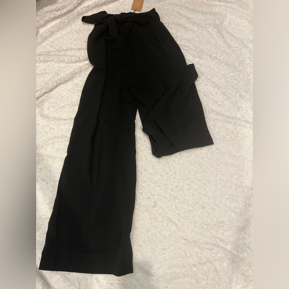 Wide leg pants with bow to tie